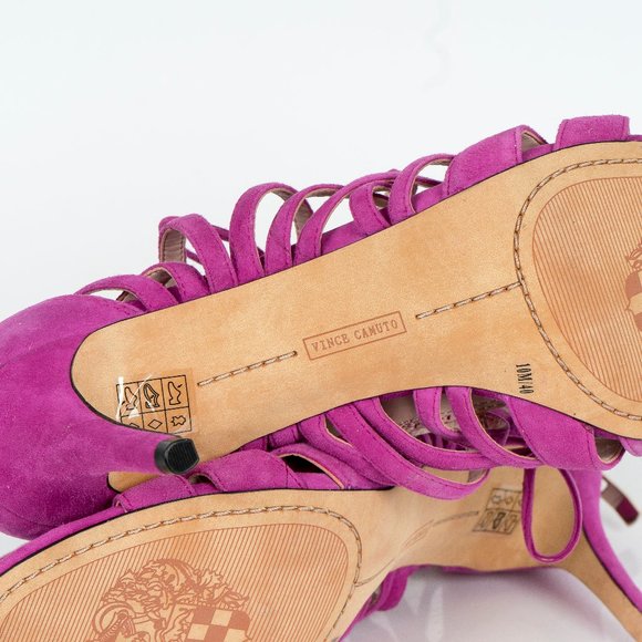 NWT Vince Camuto pink suede lace up heels - 10 - Picture 5 of 5